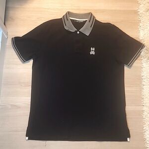 Black with grayish collar Psycho Bunny Polo Shirt